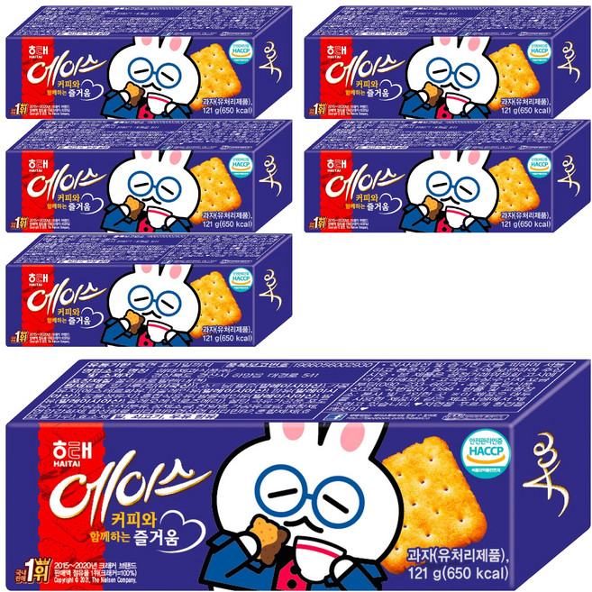 해태제과 에이스 과자, 121g, 6개