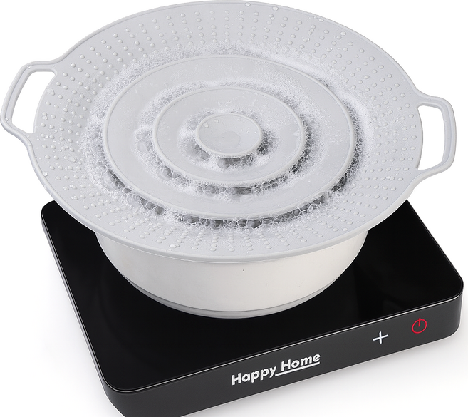 몽리코 다용도 넘침방지 실리콘 냄비뚜껑 그레이, 1개, 30cm