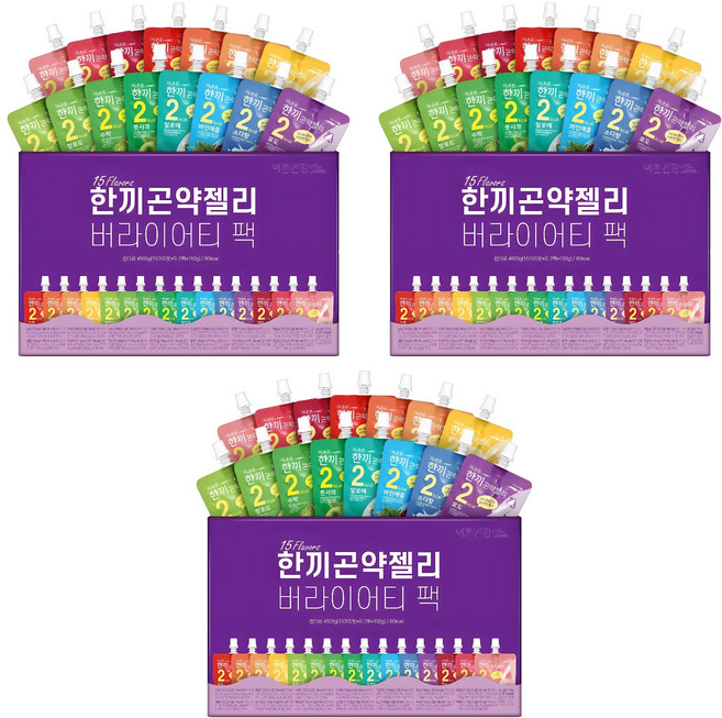 더존건강 한끼 곤약젤리 버라이어티 팩 150ml x 15종 x 2p 세트, 4.5kg, 30개입, 3개