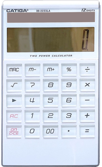 CATIGA 12位數薄型大太陽能計算機 182 x 108 x 15mm 148g, 白色, 1個