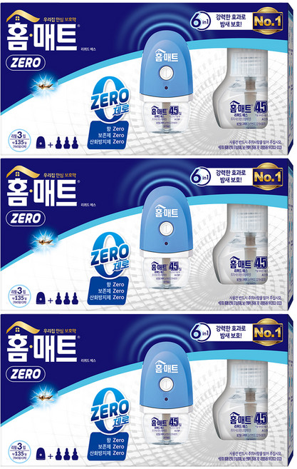 홈매트 리퀴드 제로 에스 히터 + 리필 3p 모기약 세트, 3세트