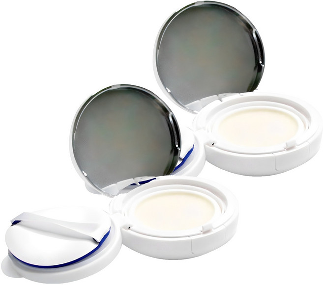 마타바 DIY 쿠션팩트 아이 케이스 73 x 73 x 27 mm, 화이트 + 실버, 2개