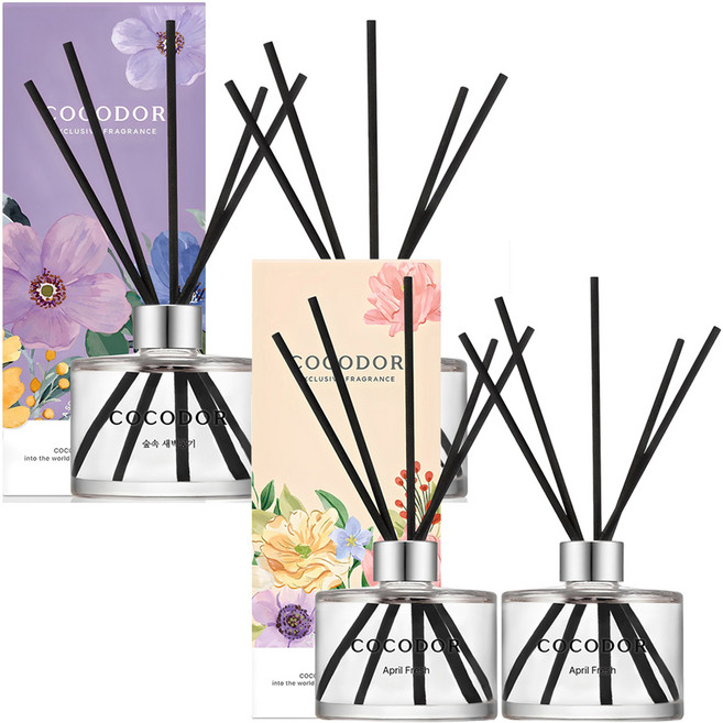 코코도르 퍼퓸 디퓨저 2p 세트, 숲속새벽공기, 에이프릴프레쉬, 200ml, 1개