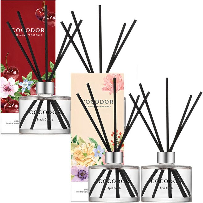 코코도르 퍼퓸 디퓨저 2p 세트, 블랙체리, 에이프릴프레쉬, 200ml, 1개