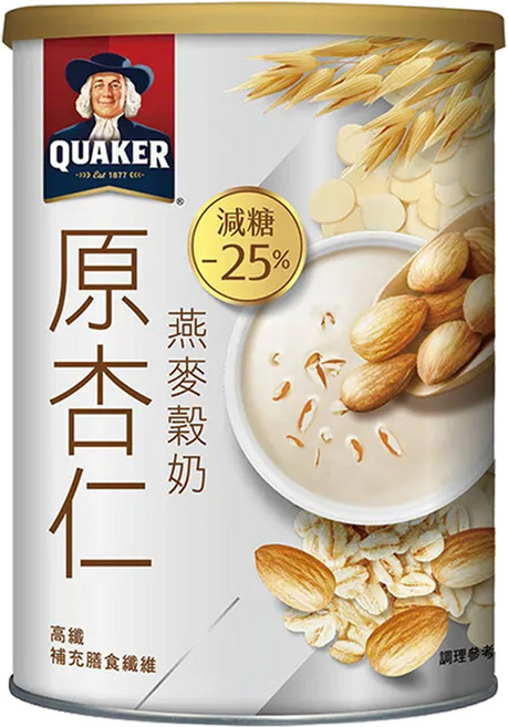 QUAKER 桂格 原杏仁燕麥穀奶, 390g, 1罐