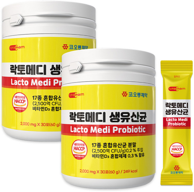 코오롱제약 락토메디 생유산균 30p, 60g, 2개