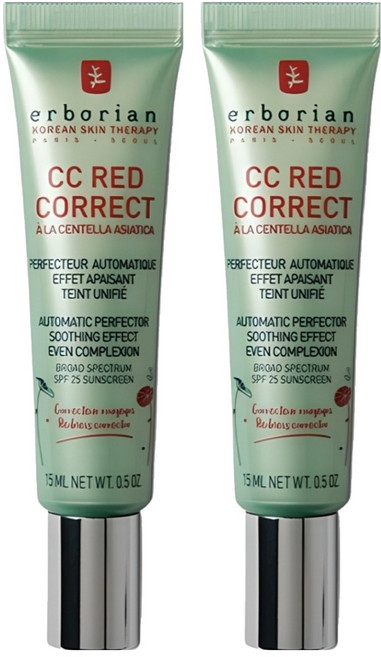 에르보리앙 레드 코렉트 CC크림 SPF25, 15ml, 2개