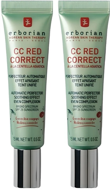 에르보리앙 레드 코렉트 CC크림 SPF25, 15ml, 2개 - 쿠팡