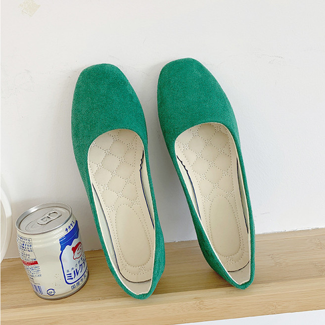 엘쏘 여성용 가죽 싱글 소프트 플랫 슈즈