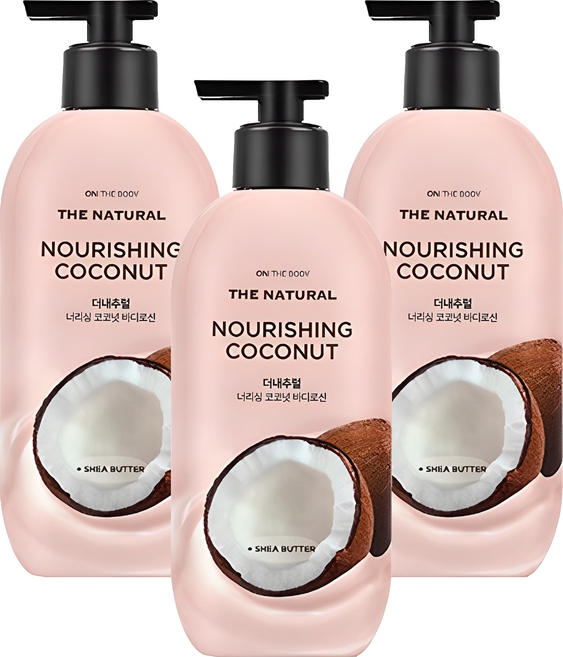 온더바디 더내추럴 바디로션 너리싱 코코넛향, 400ml, 3개