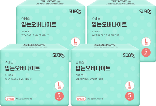 슈베스 입는 오버나이트, 대형, 5개입, 4개