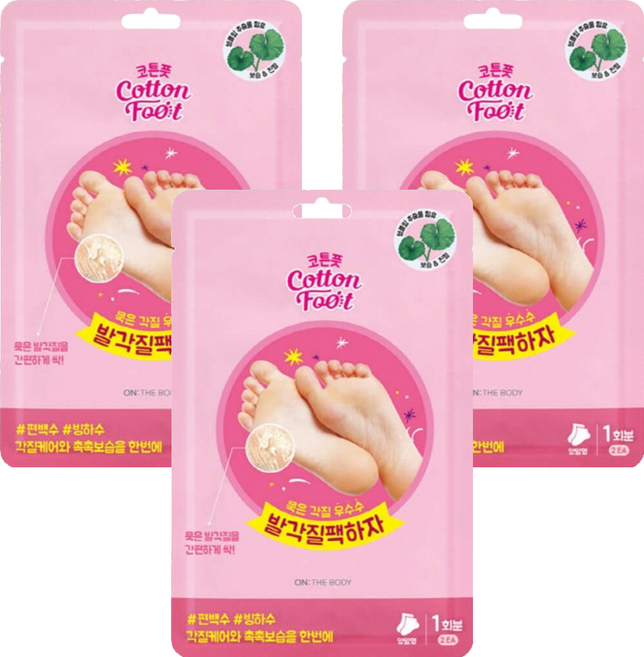 온더바디 코튼풋 발각질팩하자 풋 필링마스크, 1개입, 3개, 40ml