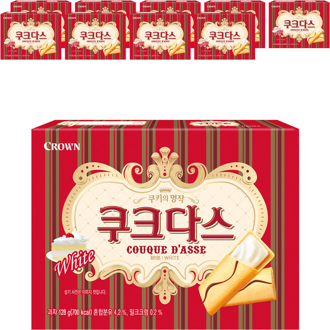 쿠크다스 화이트, 128g, 10개