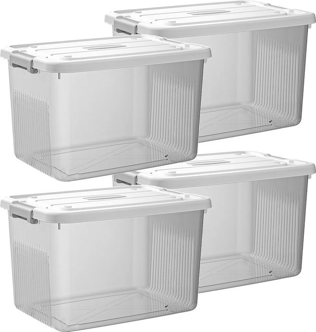 BangJiaShi 幫家適 透明整理箱, 透灰, 4個