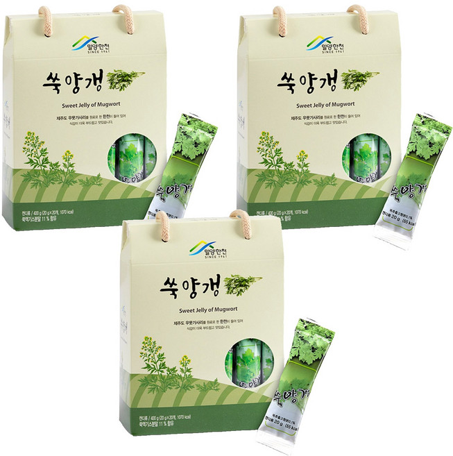 밀양한천 쑥양갱, 400g, 3개