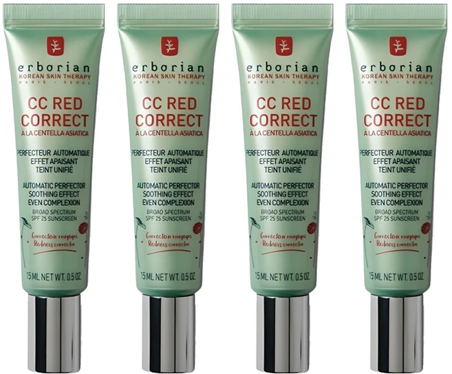 에르보리앙 레드 코렉트 CC크림 SPF25, 15ml, 4개 - 쿠팡