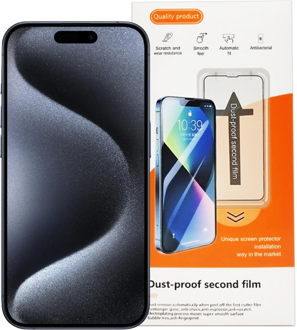 無品牌 智慧型手機 鋼化玻璃 螢幕保護貼 iPhone 15 Pro 防塵 9H Anti-fingerprint 高清