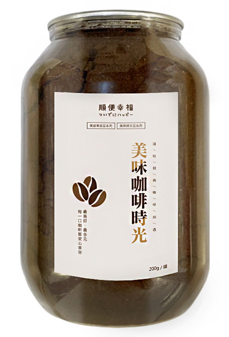 順便幸福 典藏罐裝咖啡粉-杏仁果黑巧克, 200g, 1罐, Whole Bean