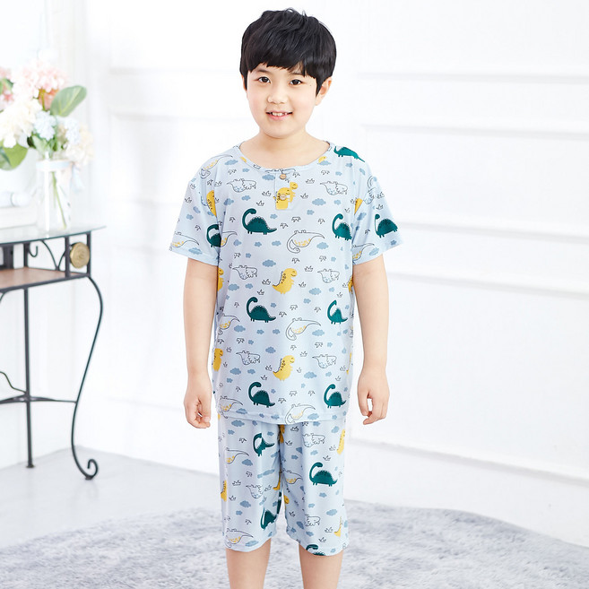 Kids Line 兒童快樂恐龍涼感短袖睡衣上下套裝