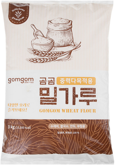 곰곰 중력다목적용 밀가루, 3kg, 1개