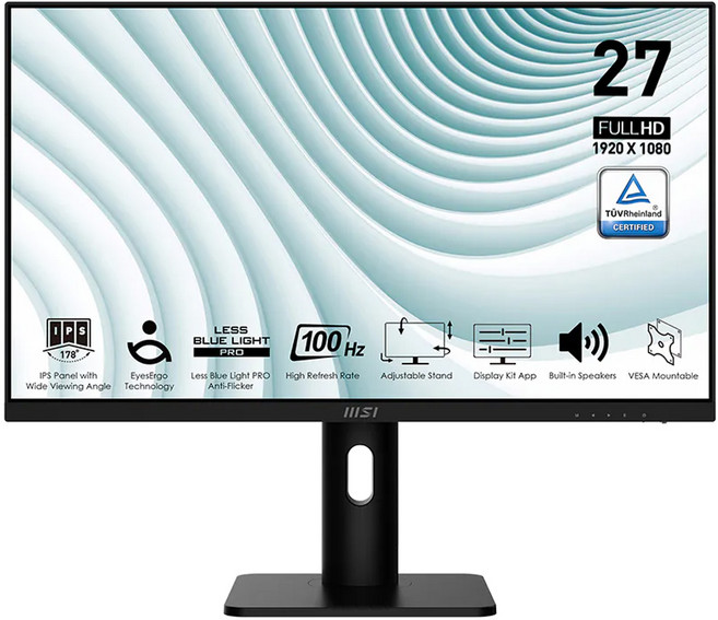 msi 微星 pro mp273ap 美型螢幕(27型/fhd/100hz/hdmi/喇叭/ips), 27吋, 1入