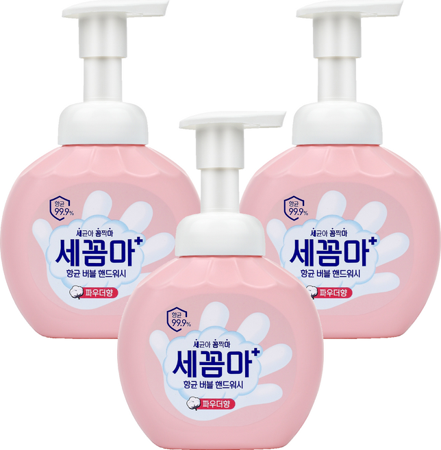 세균아꼼짝마 항균 버블 핸드워시 파우더향, 250ml, 3개