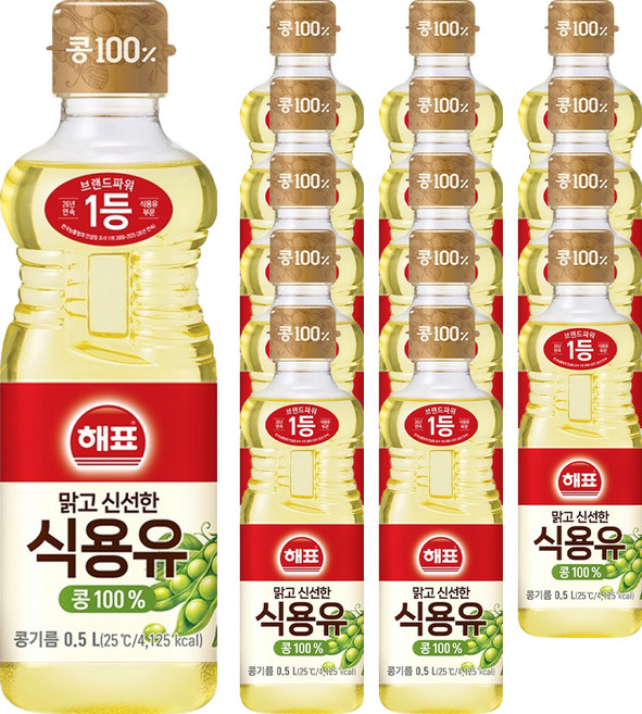사조 해표 콩기름 식용유, 500ml, 15개