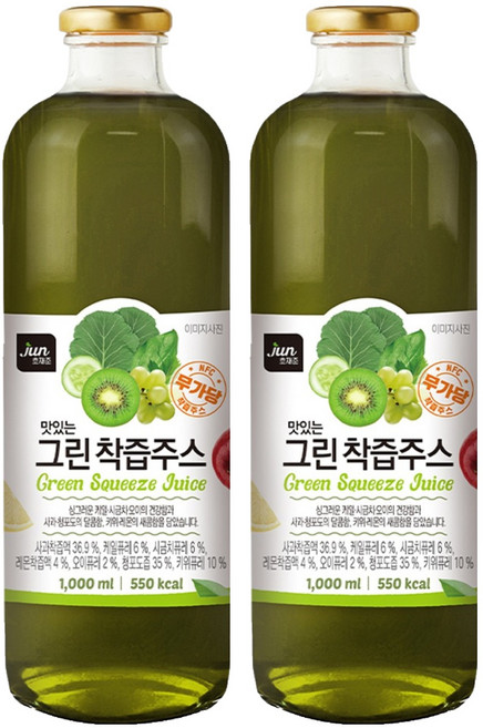 호재준 맛있는 그린 착즙주스, 1L, 2개