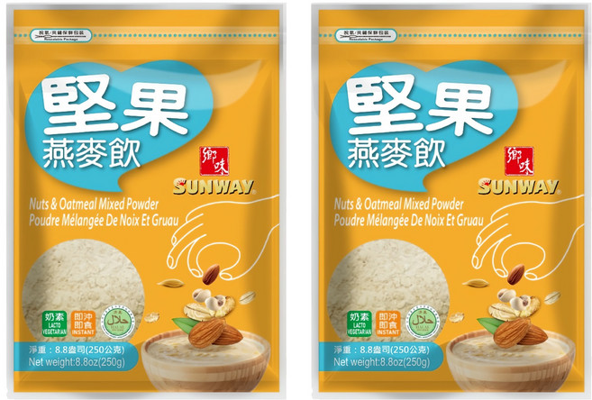 SUNWAY 鄉味 堅果燕麥飲, 250g, 2個