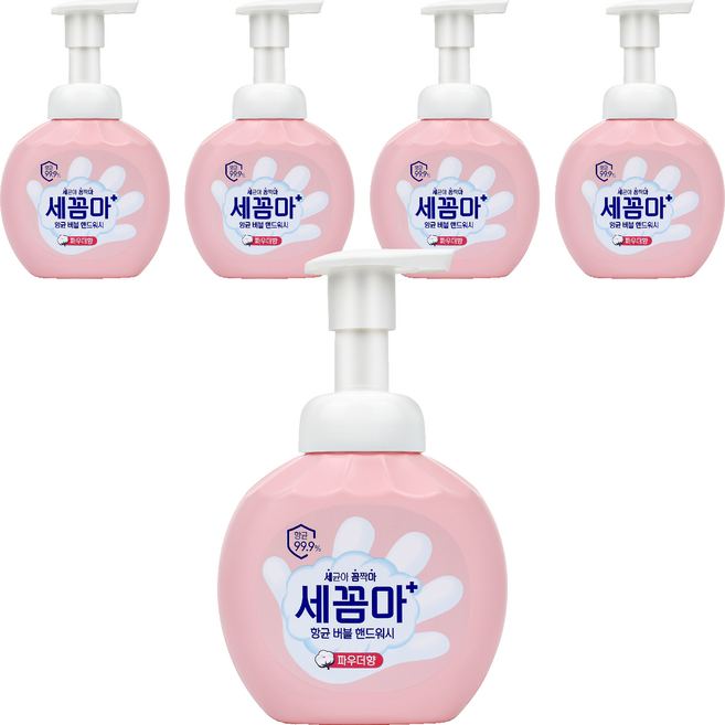 세균아꼼짝마 항균 버블 핸드워시 파우더향, 250ml, 5개