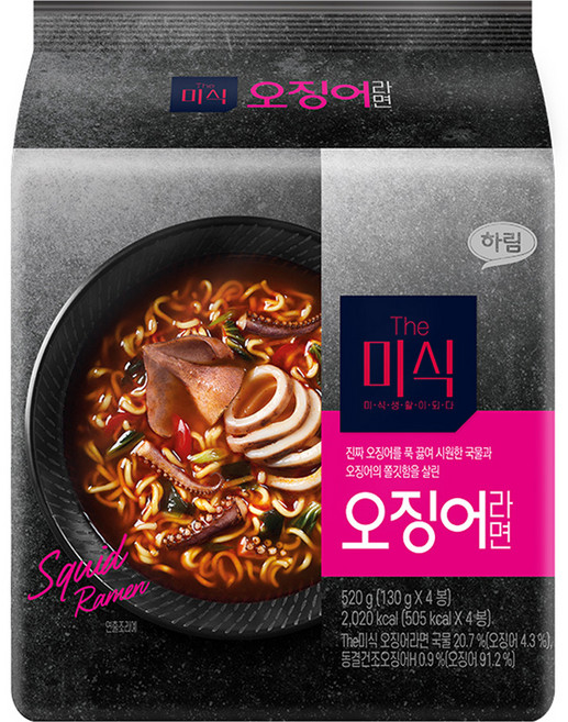 더미식 오징어라면 130g, 4개