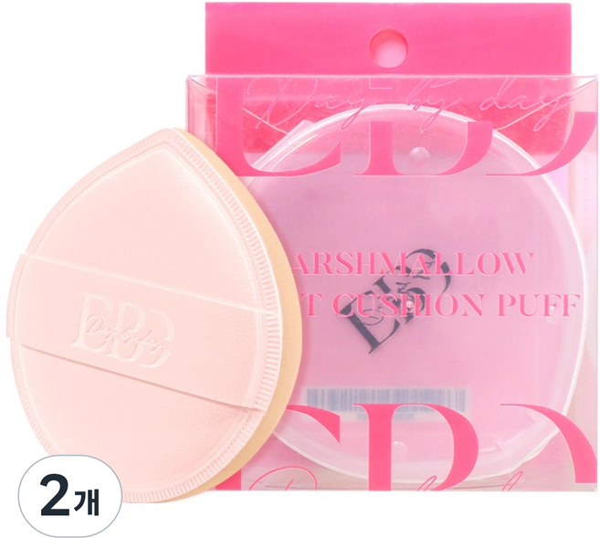 Daybyday 마시멜로우 대왕 쿠션 퍼프, 2개, 핑크