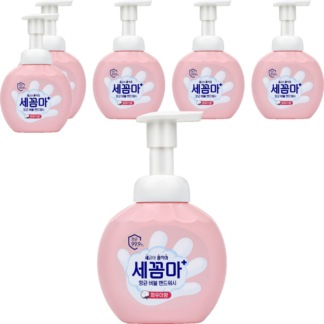 세균아꼼짝마 항균 버블 핸드워시 파우더향, 250ml, 6개