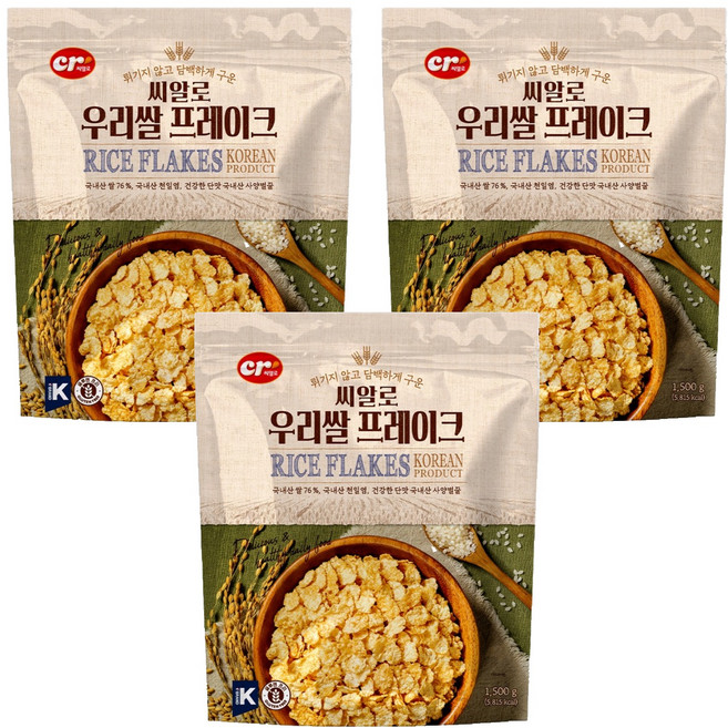 씨알로 우리쌀 프레이크 대용량, 1.5kg, 3개
