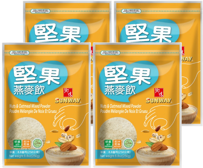 SUNWAY 鄉味 堅果燕麥飲, 250g, 4個