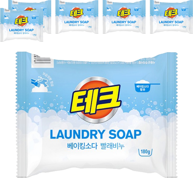 테크 베이킹소다 세탁비누, 180g, 6개