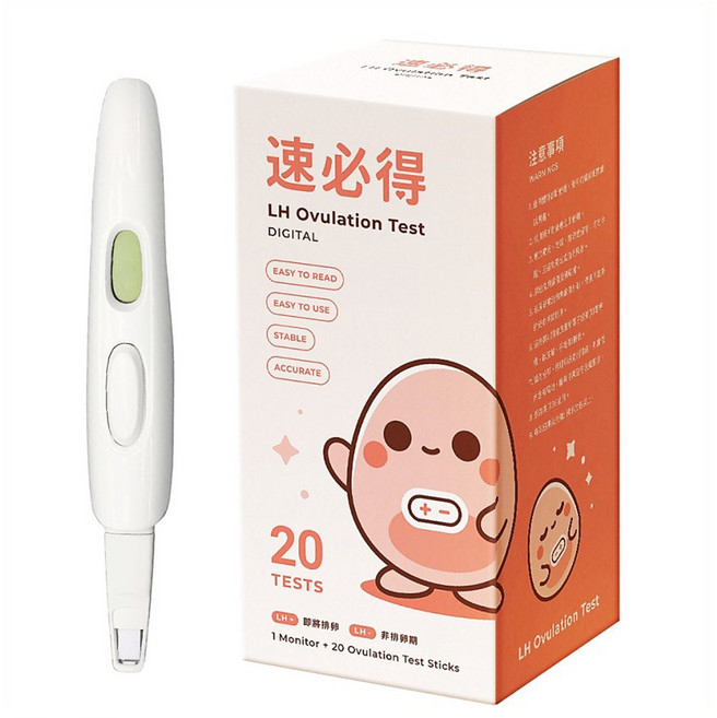 速必得 數位排卵檢測筆 電子筆 + 檢測棒 20支, 1組, 1入