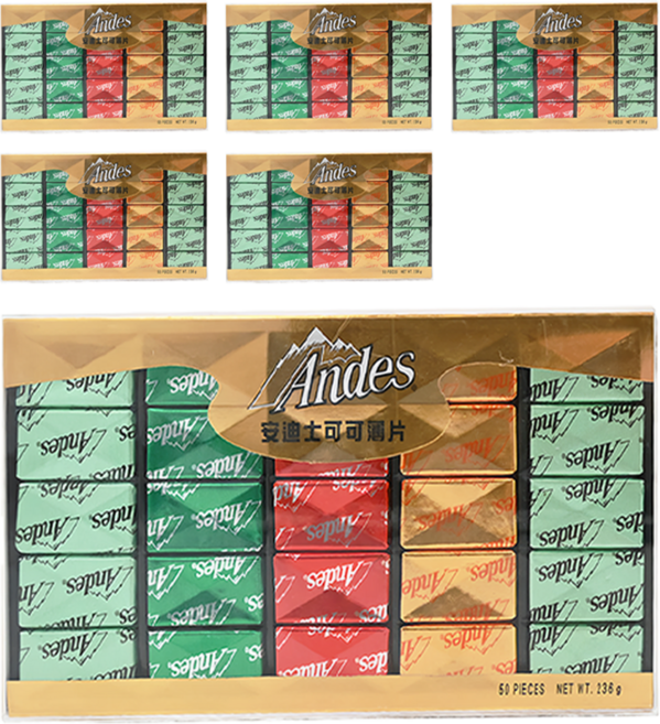 Andes 安迪士 綜合可可薄片禮盒, 236g, 6盒