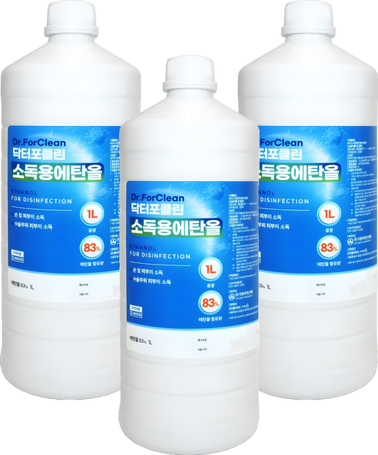 닥터포클린 소독용 에탄올, 3개, 1L
