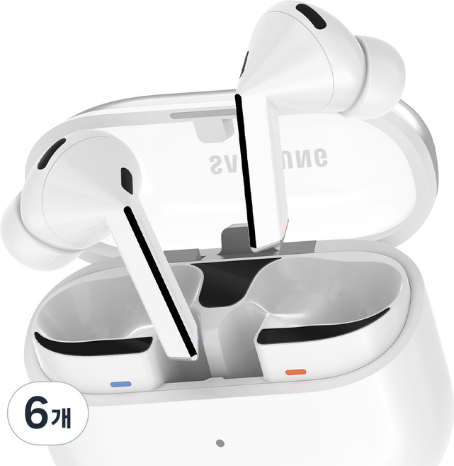 요거 메탈 갤럭시 버즈 철가루 방지 스티커, 블랙, 6개, 갤럭시 버즈3 프로