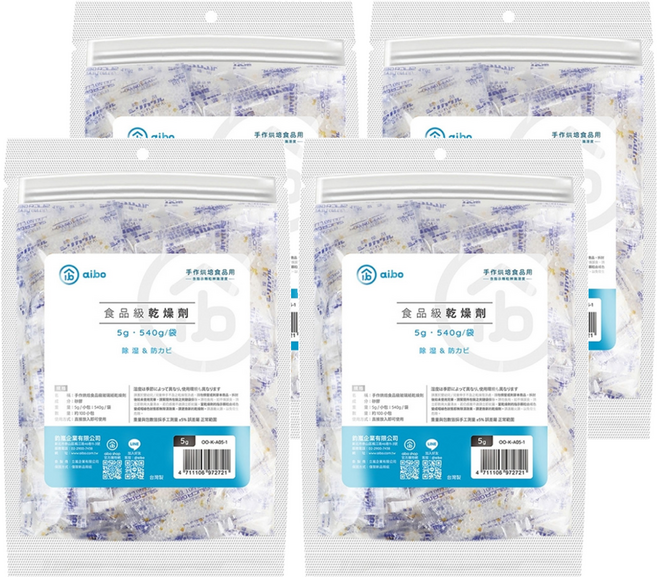 aibo 手作烘焙食品用玻璃紙乾燥劑 100包, 540g, 4袋