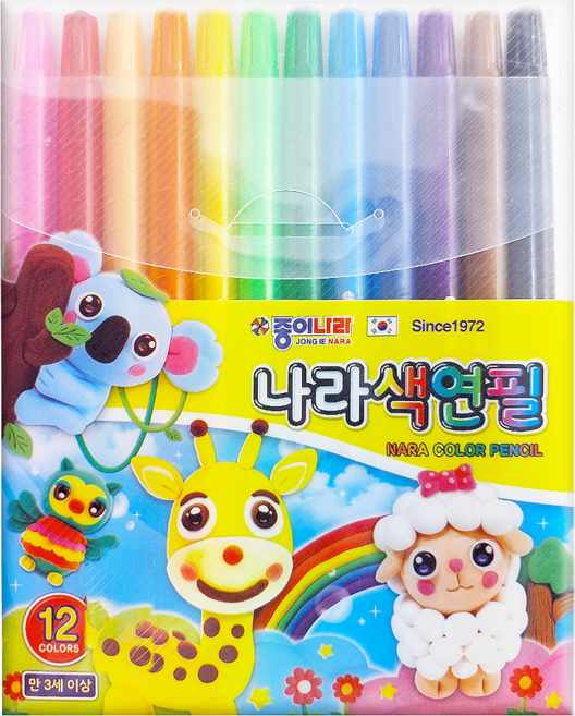 JONG IE NARA 旋轉蠟筆, 12色, 1盒