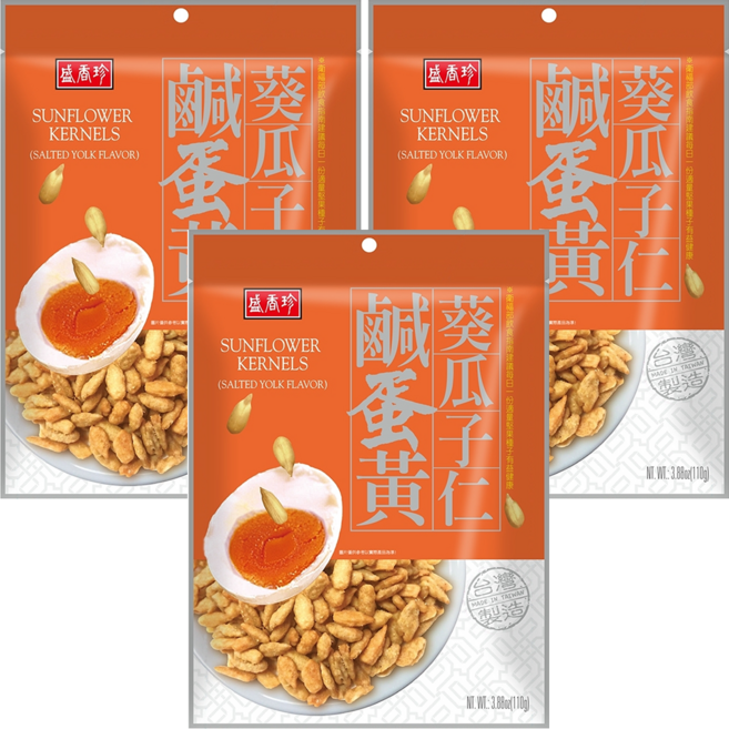 盛香珍 鹹蛋黃葵瓜子仁, 110g, 3袋