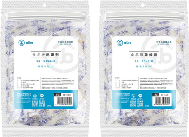 aibo 手作烘焙食品用玻璃紙乾燥劑 100包, 540g, 2袋