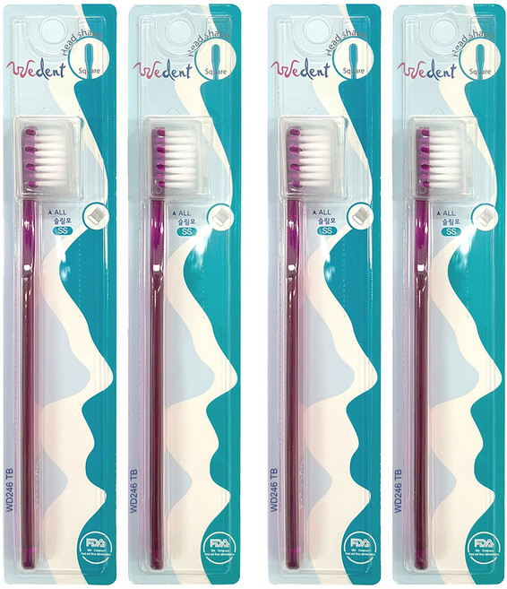위덴 산모용 사각헤드칫솔 올 미세모 SS 플럼, 1개입, 4개