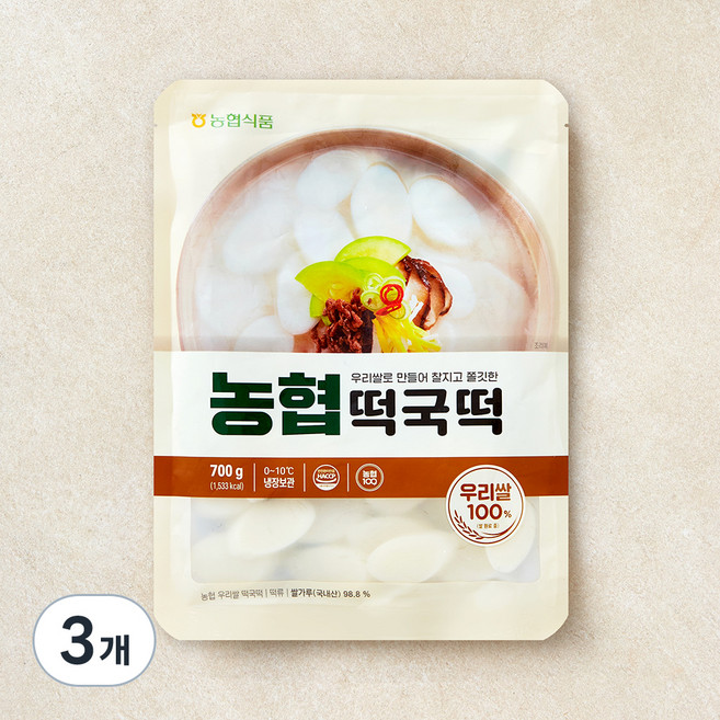 농협식품 우리쌀 떡국떡, 700g, 3개