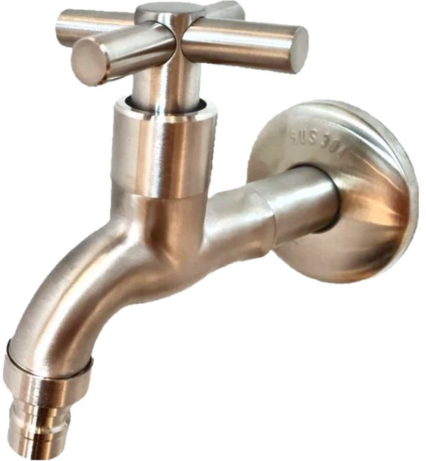 LEADER 麗達 304不鏽鋼 十字開關長栓 搭配起泡接頭 T911 不鏽鋼原色 350g, 1入