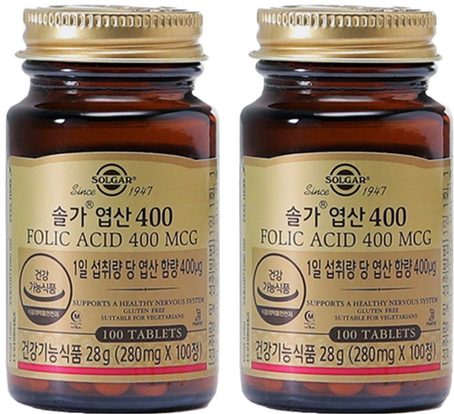 솔가 엽산 400, 100정, 2개