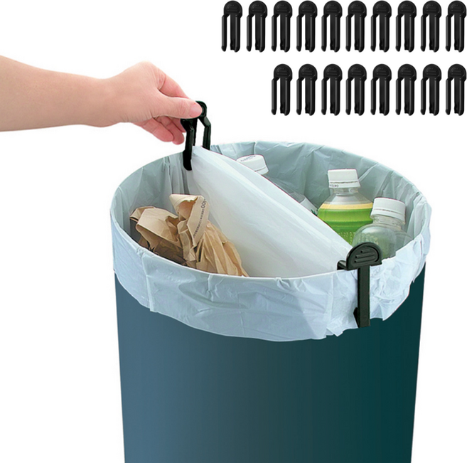 데일리픽 쓰레기봉투 고정 클립, 블랙, 20개