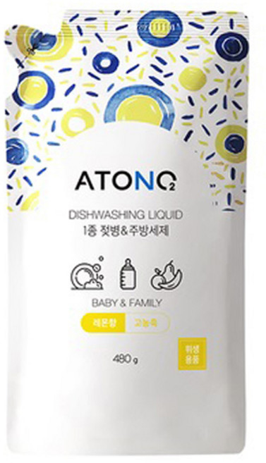 아토앤오투 1종 젖병 & 주방세제 리필 레몬향, 480g, 1개